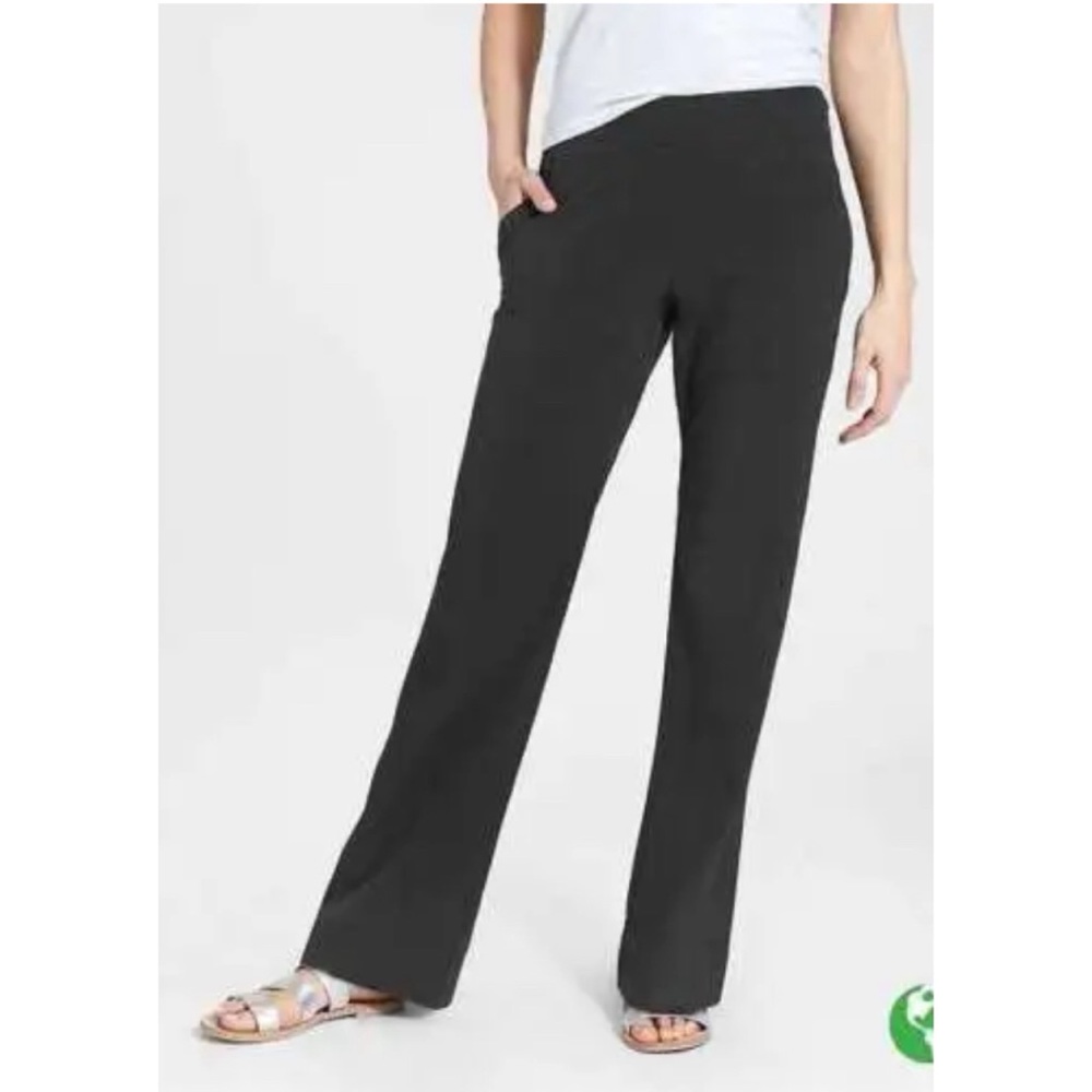 Athleta Chelsea Wide Leg Pant Black Cargo Utility Lightweight Size 10